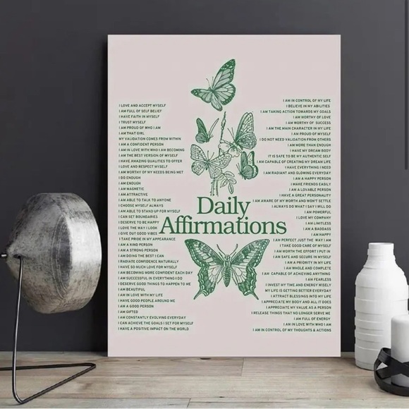 Daily Affirmations Butterfly Canvas Aesthetic Poster 🌟
